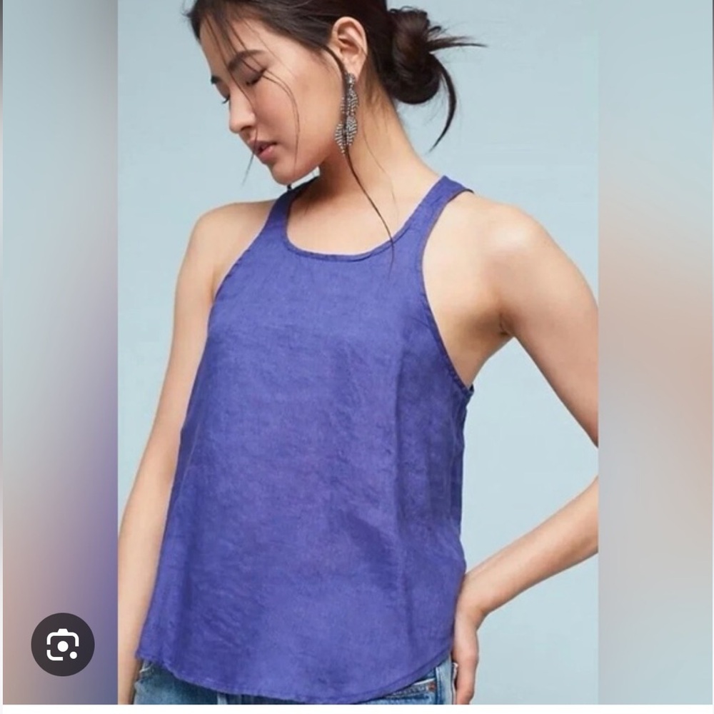 Anthropologie Maeve Purple Women's Linen Top